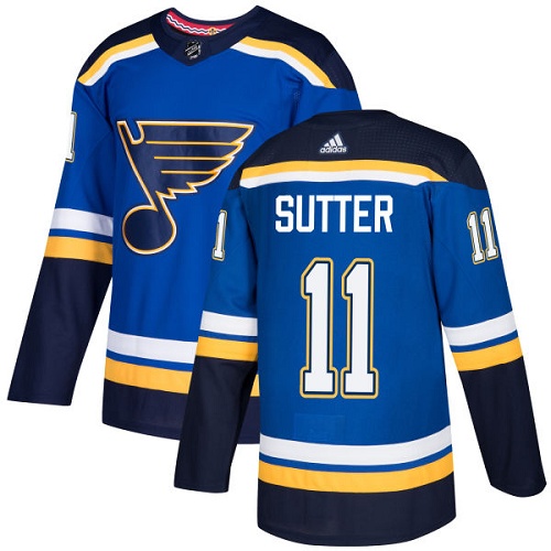 Adidas Men St.Louis Blues 11 Brian Sutter Blue Home Authentic Stitched NHL Jersey